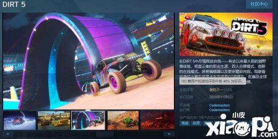 Steam《尘埃5》好评仅49%，差评原因含Bug和画面等