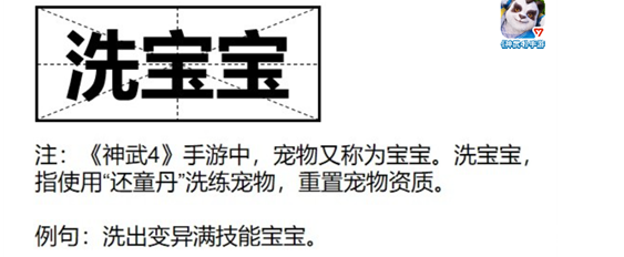 《神武4》手游攻略之什么是洗宝宝